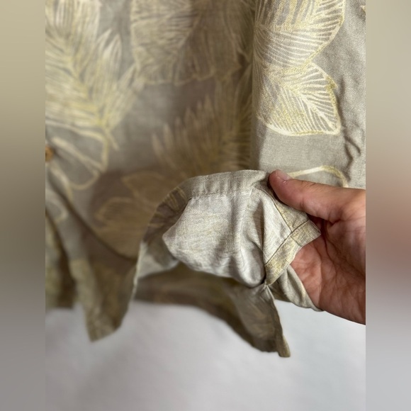 Caribbean Silk Blend Tropical Leaf Print Short Sleeve Shirt Mens Size M - Picture 11 of 11